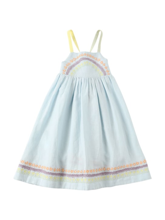 Stella Mccartney Kids: Vestido de algodón y lino bordado - kids-girls_0 | Luisa Via Roma
