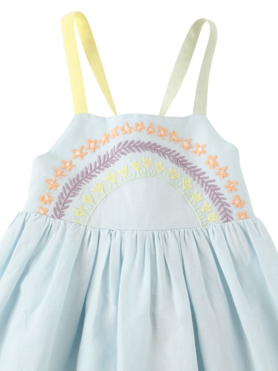 Stella Mccartney Kids: Vestido de algodón y lino bordado - kids-girls_1 | Luisa Via Roma
