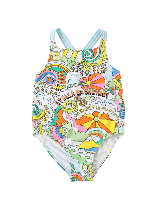 Stella Mccartney Kids: All over print Lycra one piece swimsuit - kids-girls_0 | Luisa Via Roma