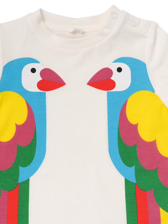 Stella McCartney Kids: T-SHIRT AUS BAUMWOLLJERSEY MIT PAPAGEI-DRUCK - Weiß/Multi - kids-girls_1 | Luisa Via Roma