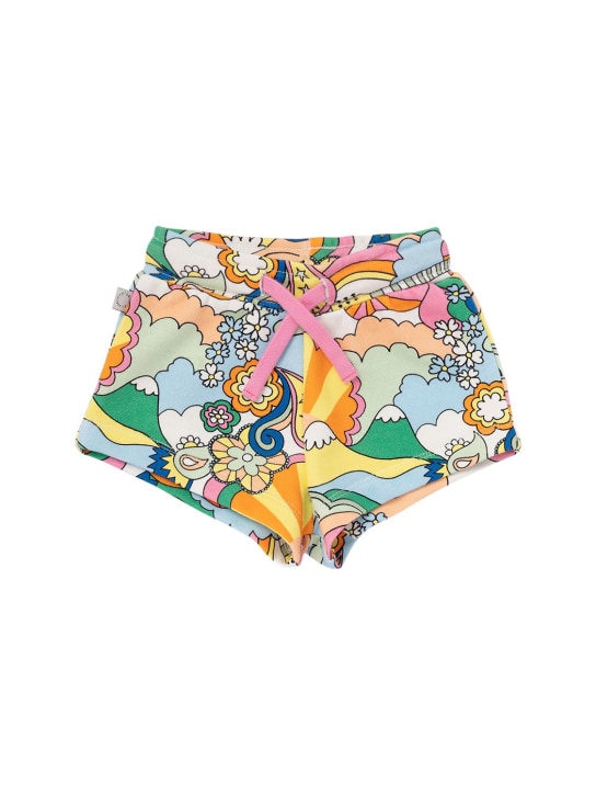 Stella McCartney Kids: SHORTS AUS BIO-BAUMWOLLDENIM MIT DRUCK - Bunt - kids-girls_0 | Luisa Via Roma