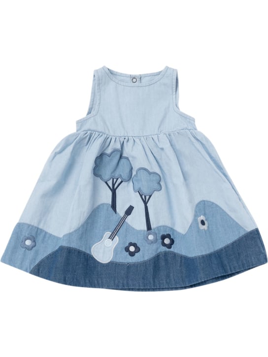 Stella McCartney Kids: BESTICKTES KLEID AUS BIO-BAUMWOLLCHAMBRAY - Blau - kids-girls_0 | Luisa Via Roma