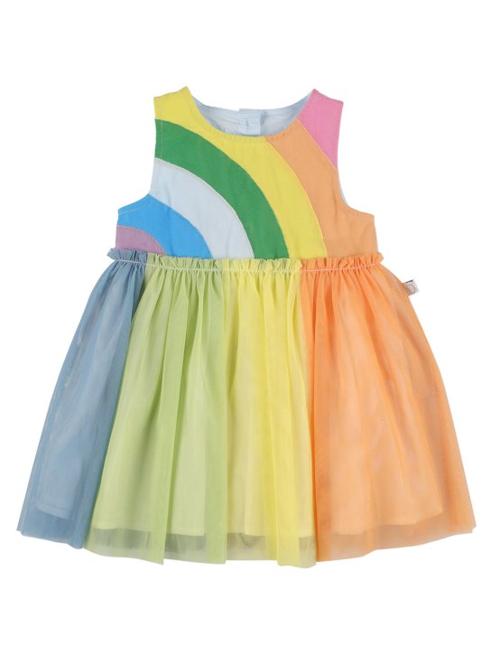 Stella McCartney Kids: Kleid aus recyceltem Tüll in Blockfarben - Bunt - kids-girls_0 | Luisa Via Roma