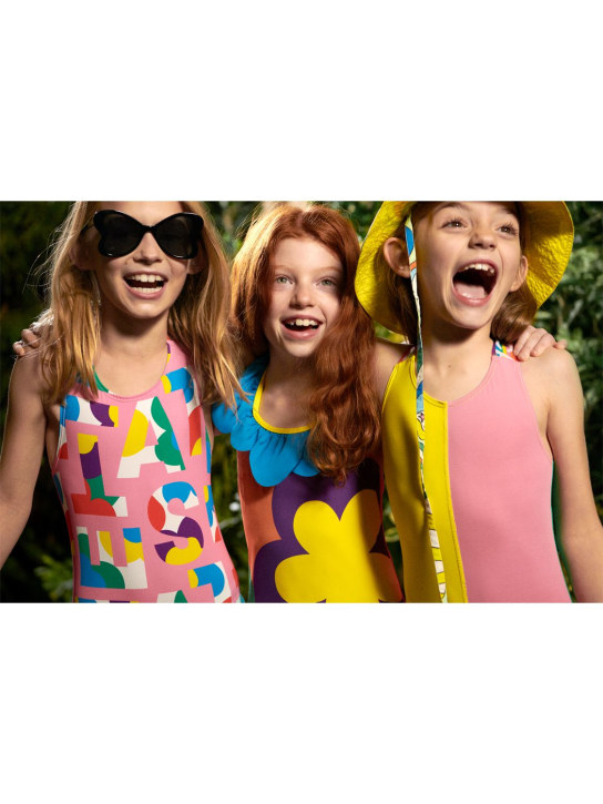 Stella McCartney Kids: Maillot de bain une pièce en lycra color-block - Rose/Jaune - kids-girls_1 | Luisa Via Roma