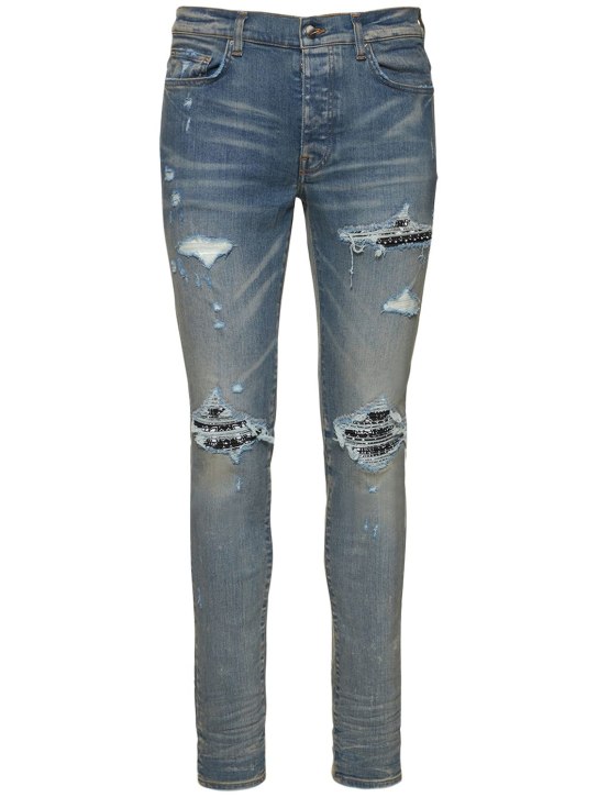 Amiri: Jeans tapered fit MX1 Bandana in denim 15cm - Clay Indigo - men_0 | Luisa Via Roma