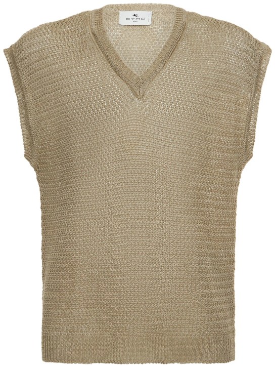 Etro: Linen knit vest - men_0 | Luisa Via Roma