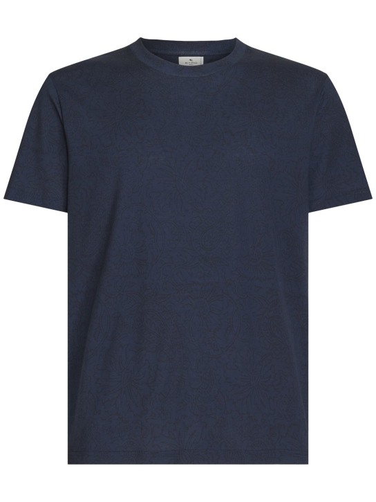 Etro: Paisley コットンジャージーTシャツ - men_0 | Luisa Via Roma