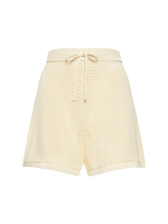Nanushka: Jael crochet shorts - Ivory - women_0 | Luisa Via Roma