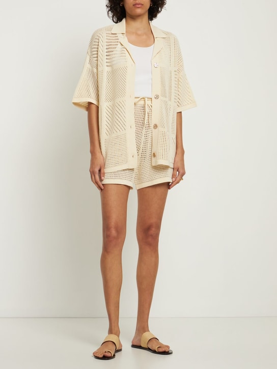 Nanushka: Jael crochet shorts - Ivory - women_1 | Luisa Via Roma