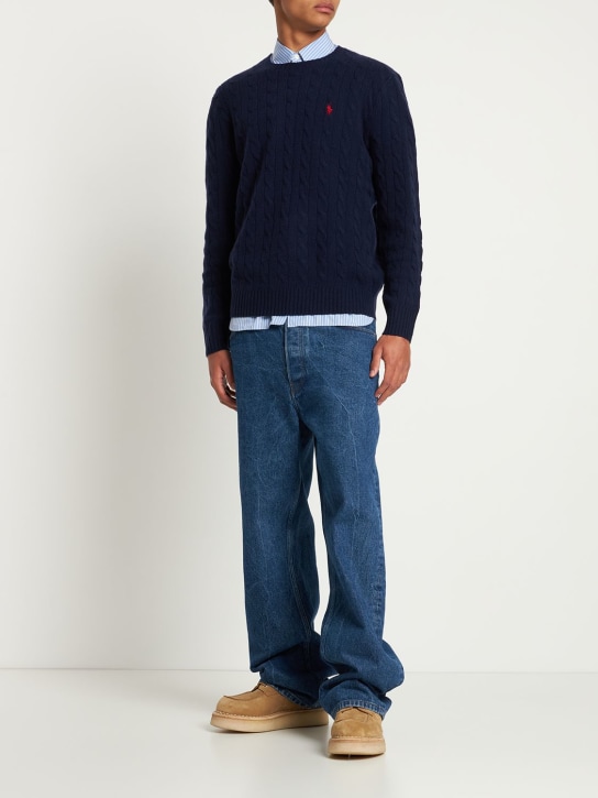 Polo Ralph Lauren: Suéter de punto de cashmere - Hunter Navy - men_1 | Luisa Via Roma