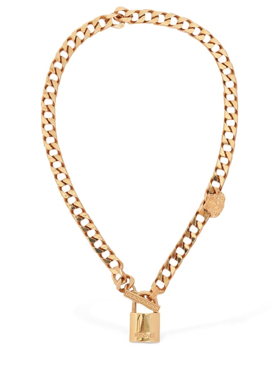 Versace: Lock charm chain necklace - men_0 | Luisa Via Roma