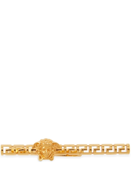 Versace: Anello doppio con motivo greco - Oro - women_1 | Luisa Via Roma