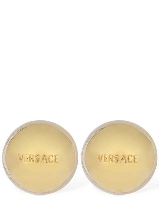 Versace: Orecchini con lettering Versace - Oro - women_0 | Luisa Via Roma