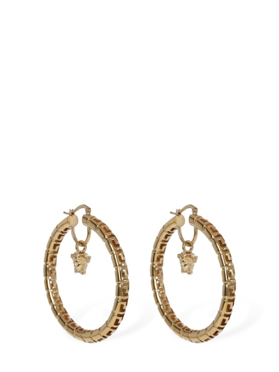 Versace: Greek motif hoop earrings - women_1 | Luisa Via Roma