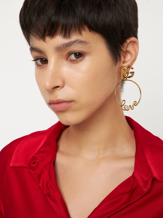 Dolce&Gabbana: Boucles d'oreilles à clip Love DG - women_1 | Luisa Via Roma