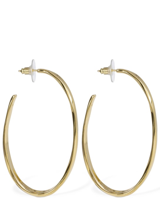 Saint Laurent: Oval hoop earrings - Altın Rengi - women_1 | Luisa Via Roma