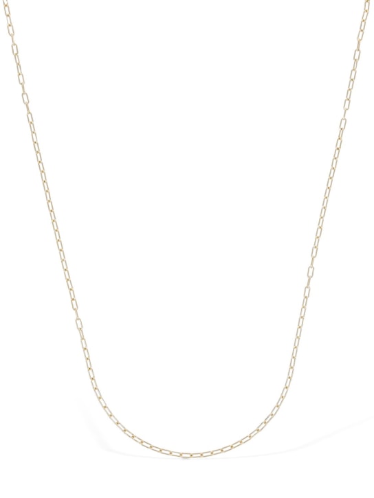 Saint Laurent: Rectangular thin short chain necklace - Gold - women_1 | Luisa Via Roma