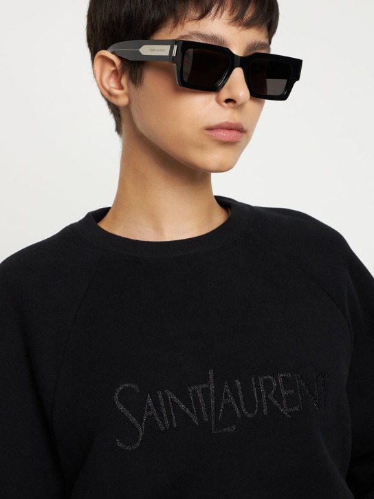 Saint Laurent: Occhiali da sole SL 572 in acetato - Nero - women_1 | Luisa Via Roma
