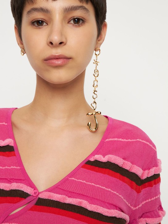 Jacquemus: Les Boucles J ouro mismatched earrings - women_1 | Luisa Via Roma