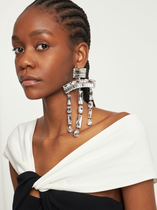 Area: Baguette chandelier crystal earrings - women_1 | Luisa Via Roma