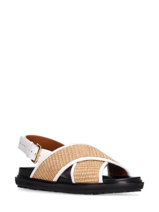 Marni: 20mm Fussbett cotton & nylon sandals - women_1 | Luisa Via Roma