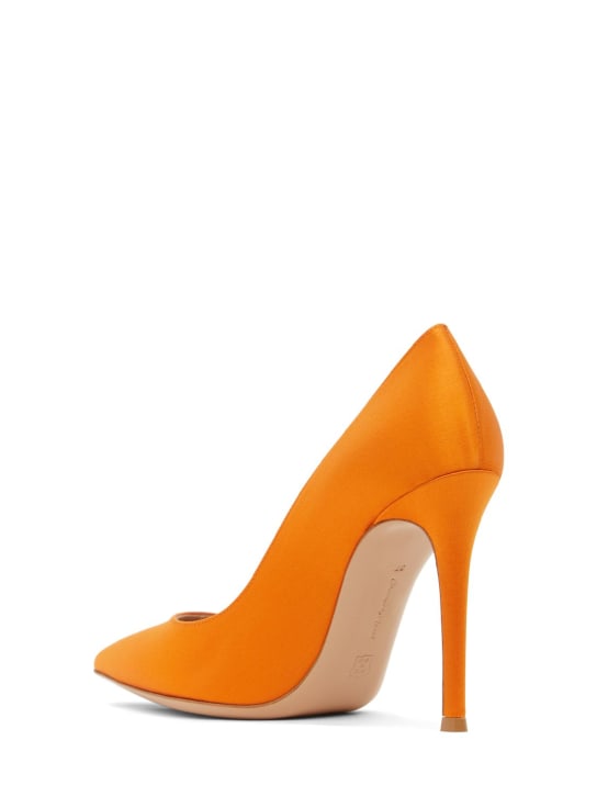 Gianvito Rossi: 105mm Gianvito satin high heel pumps - Orange - women_3 | Luisa Via Roma