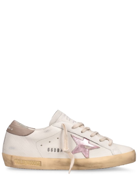 Golden Goose: 20mm Super Star nappa leather sneakers - Pink/Grey - women_0 | Luisa Via Roma