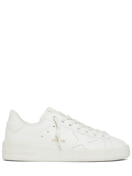 Golden Goose: 20mm Pure Star leather sneakers - Optic White - women_0 | Luisa Via Roma