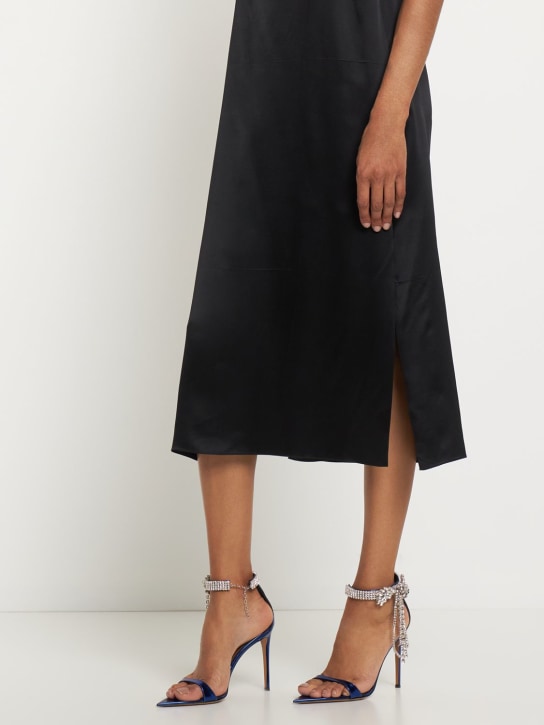 Alexandre Vauthier: 105mm Faux metallic leather sandals - Blue - women_1 | Luisa Via Roma