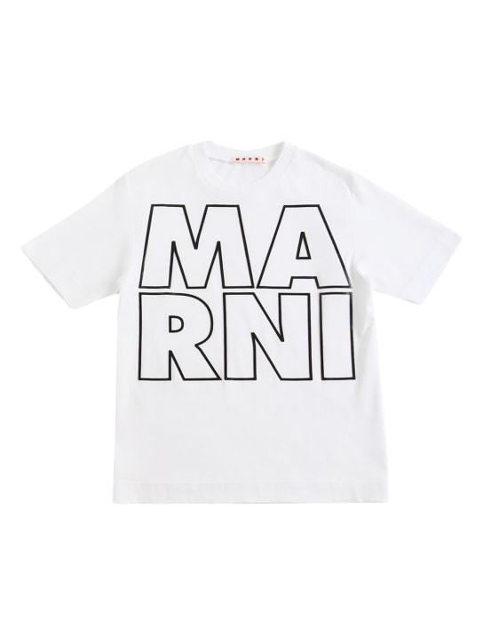 Marni Junior: T-shirt in jersey di cotone stampato - kids-girls_0 | Luisa Via Roma