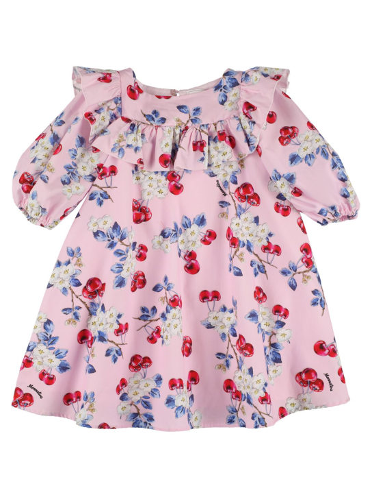 Monnalisa: KLEID AUS POPELINE MIT DRUCK - Pink/Bunt - kids-girls_0 | Luisa Via Roma