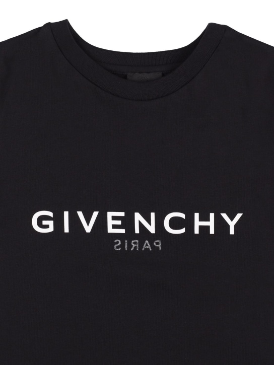 Givenchy: T-shirt en jersey de coton à imprimé logo - kids-girls_1 | Luisa Via Roma