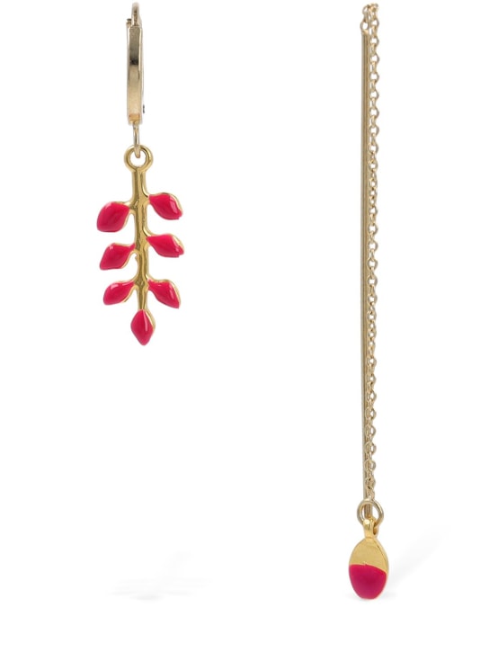 Isabel Marant: Casablanca mismatched earrings - Gold/Pink - women_0 | Luisa Via Roma
