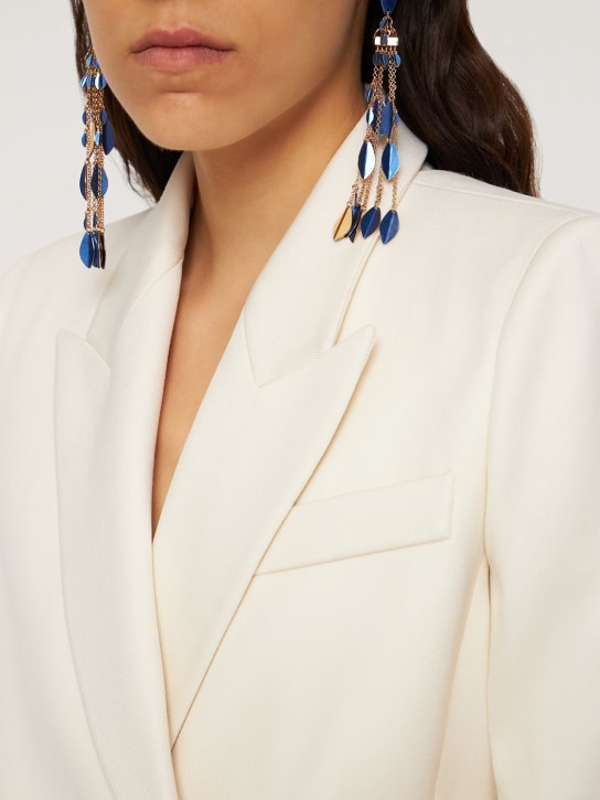 Isabel Marant: Color shiny Lea drop earrings - Blue/Gold - women_1 | Luisa Via Roma