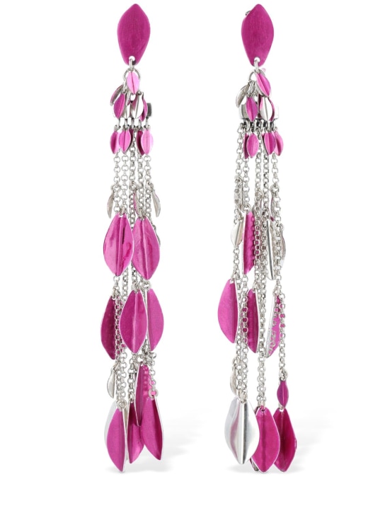 Isabel Marant: Color shiny Lea drop earrings - Pink/Silver - women_0 | Luisa Via Roma