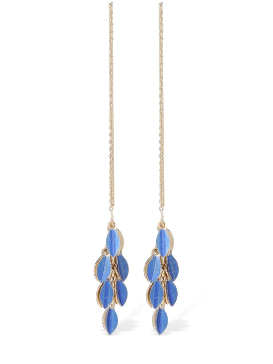 Isabel Marant: Color shiny Lea earrings - Mavi/Altın - women_0 | Luisa Via Roma