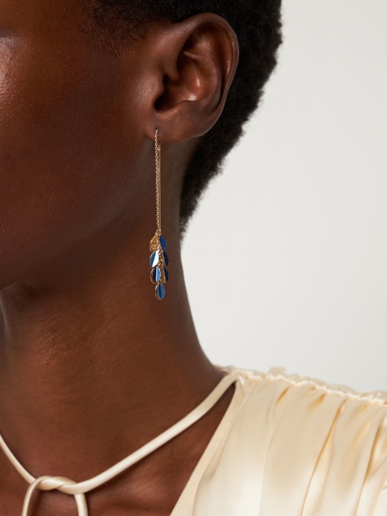 Isabel Marant: Color shiny Lea earrings - Blue/Gold - women_1 | Luisa Via Roma