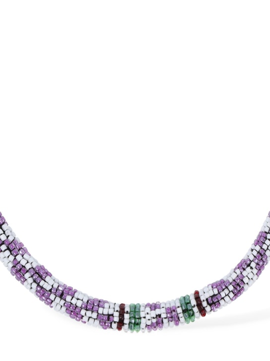 Isabel Marant: Betsy beaded collar necklace - Multi/Lilac - women_1 | Luisa Via Roma