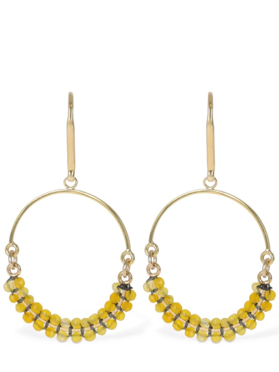 Isabel Marant: Cesaria beads hoop earrings - Yellow/Gold - women_0 | Luisa Via Roma