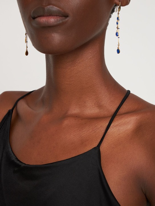 Isabel Marant: Casablanca resin drop earrings - Blue/Gold - women_1 | Luisa Via Roma