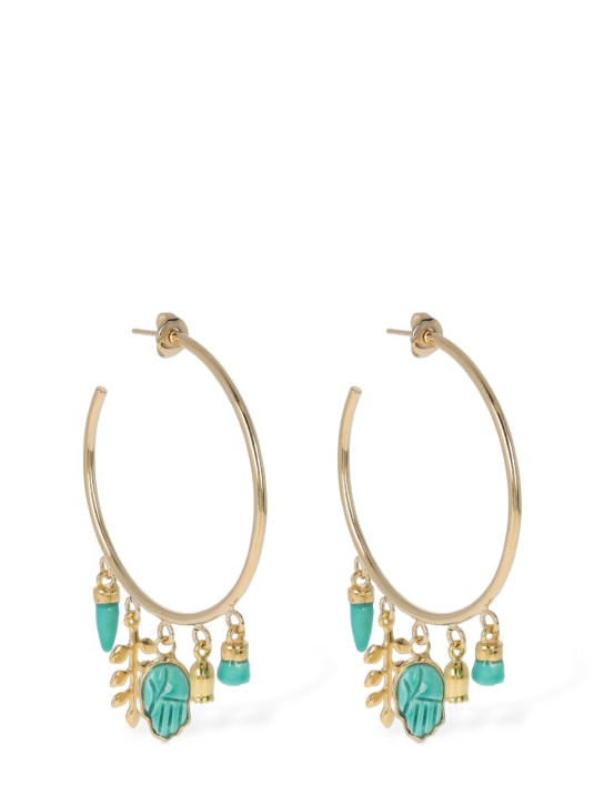 Isabel Marant: New it's all right hoop earrings - Green/Gold - women_0 | Luisa Via Roma