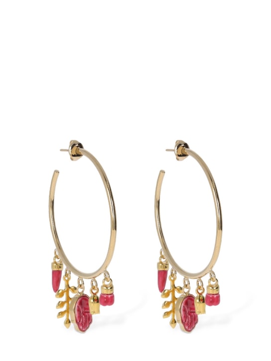 Isabel Marant: New it's all right hoop earrings - Raspberry/Gold - women_0 | Luisa Via Roma
