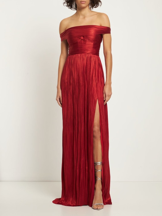 Maria Lucia Hohan: Theia silk off-the-shoulder long dress - Red - women_1 | Luisa Via Roma