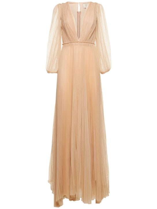 Maria Lucia Hohan: LANGES KLEID AUS TÜLL „JANELLE“ - Beige - women_0 | Luisa Via Roma