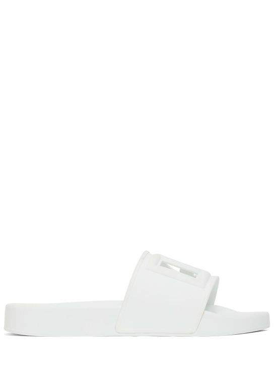 Dolce&Gabbana: 20mm Saint Barth rubber slides - Beyaz - women_0 | Luisa Via Roma