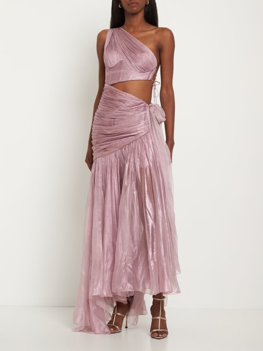 Maria Lucia Hohan: Langes Kleid aus Seidenmusselin „Cassis“ - Rosa - women_1 | Luisa Via Roma