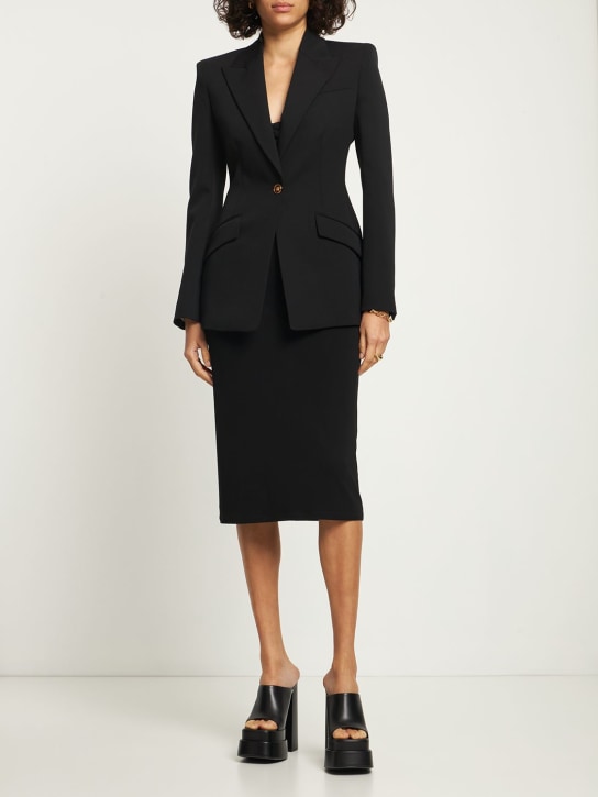 Versace: Grain de poudre stretch wool jacket - women_1 | Luisa Via Roma