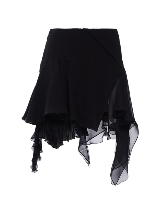 Asymmetric silk georgette mini skirt - Versace - Women | Luisaviaroma