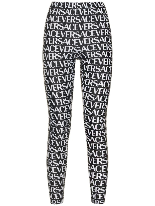Versace Jeans Couture Black Logo Tights Leggings Versace