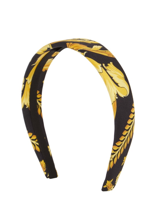 Versace: Silk headband - Nero/Oro - women_0 | Luisa Via Roma